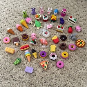 Vibrant Animal and Food Eraser Collection